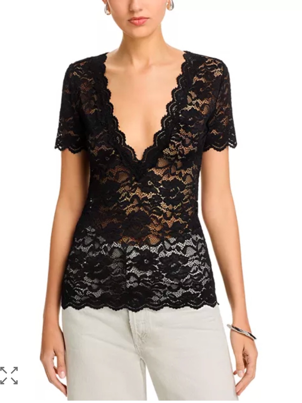 NWT Generation Love Abigail Lace Deep V Top